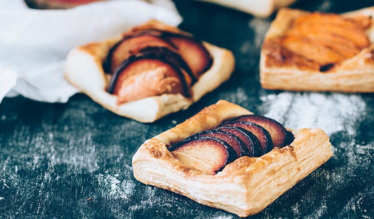 Stone Fruit Tarts With Honey Coconut Syrup