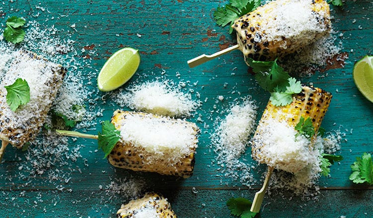 Ms G Grilled Corn with Lime Parmesan