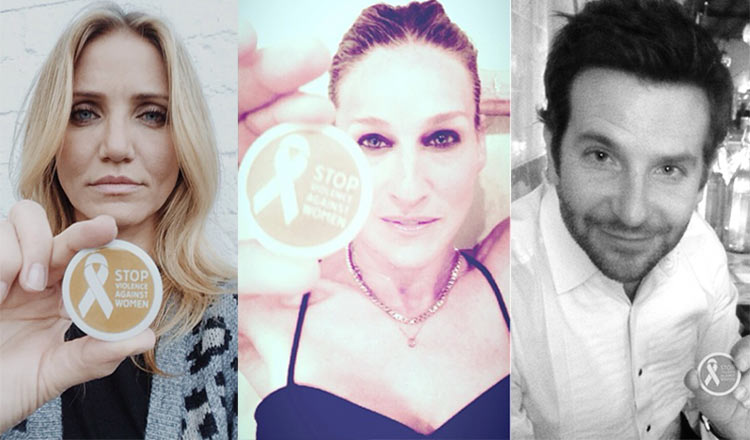 Hollywood 'Badges Up' To Stop Violence Against Women For White Ribbon Day