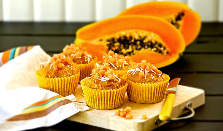 Guilt-free Papaya and Coconut Muffins