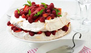 Gluten Free Pavlova Layer Cake with Red Berries