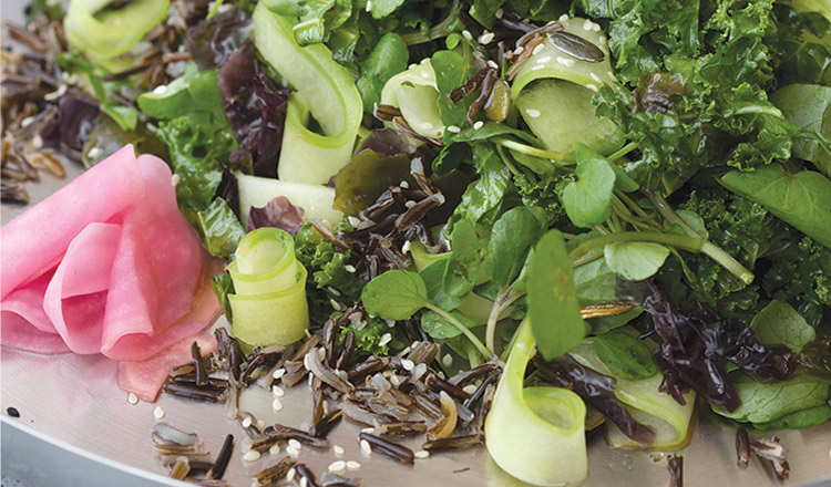 Cucumber, Watercress & Sea Vegetables With Japanese Sesame Dressing