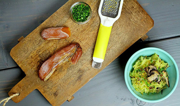 Lemon Parsley Spaghetti Squash With Shaved Bottarga