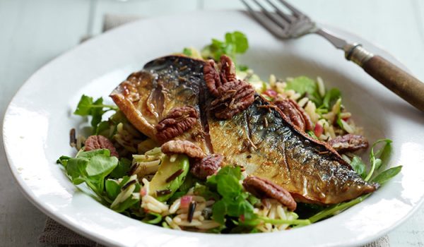 Mackerel Salad With Wild Rice, Spiced Pecans & Avocado