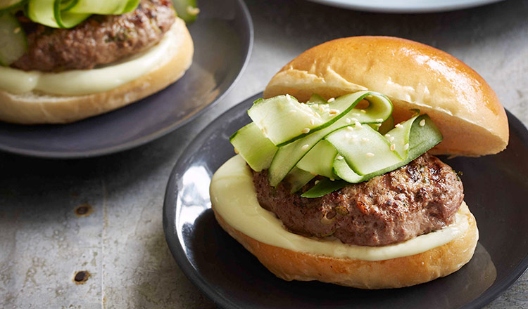 Miso Beef Burger With Wasabi Mayonnaise