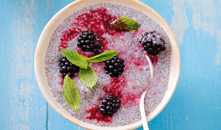 Chia Seed Pudding With Blackberry & Lime Coulis