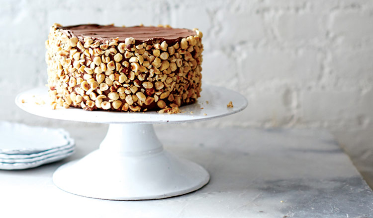 Amy Chaplin's Chocolate Hazelnut Layer Cake With Cherry & Chocolate Ganache