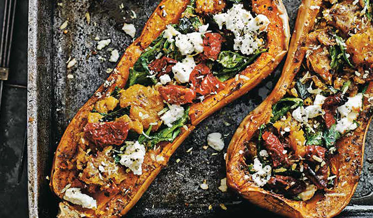 Balti-Baked Squash With Feta, Tomato & Mint