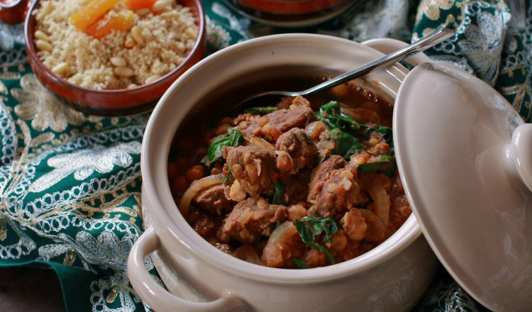 Aromatic Moroccan Lamb Stew With Chickpeas & Spinach