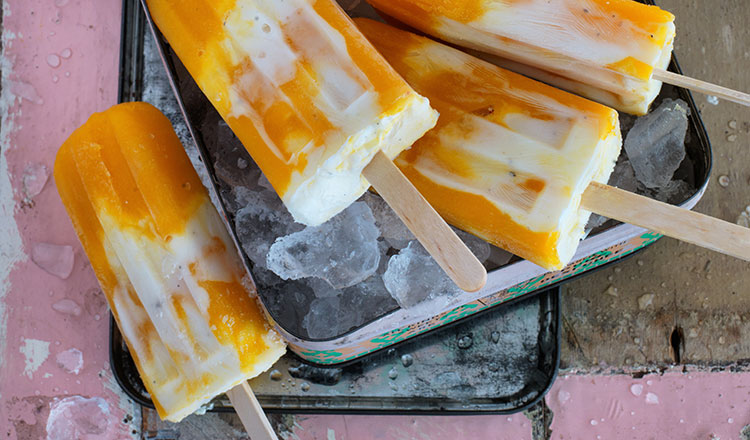 Refreshing Greek Yoghurt Mango Lassi Ice Blocks