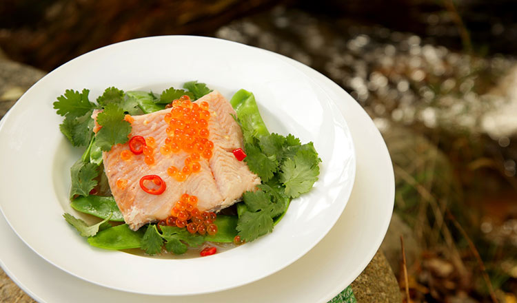 Lyndey Milan's Steamed Brook Trout With Salmon Caviar