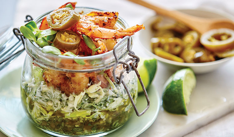 Spicy Prawn Jar With Jalapeno Salsa