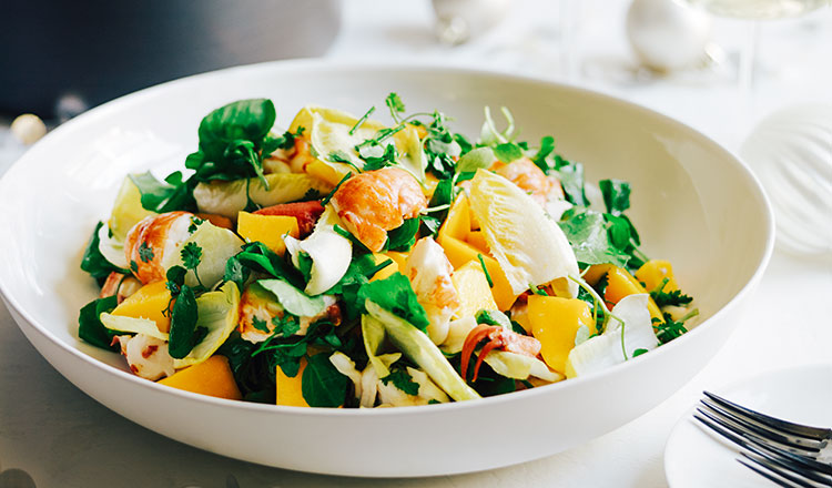 Marron With Fresh Herb, Mango & Endive Salad