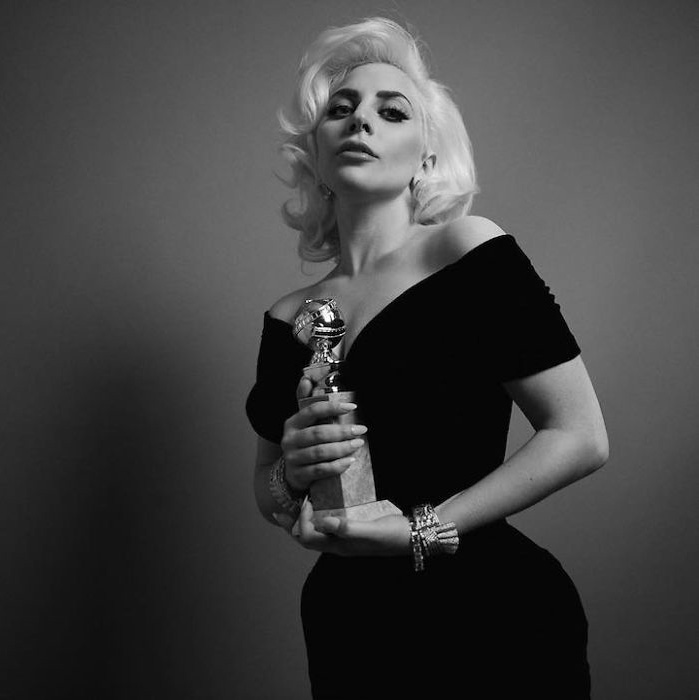 Lady Gaga Backstage Golden Globes 