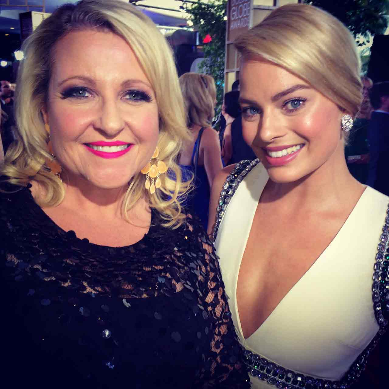 Angela with actress Margot Robbie. 