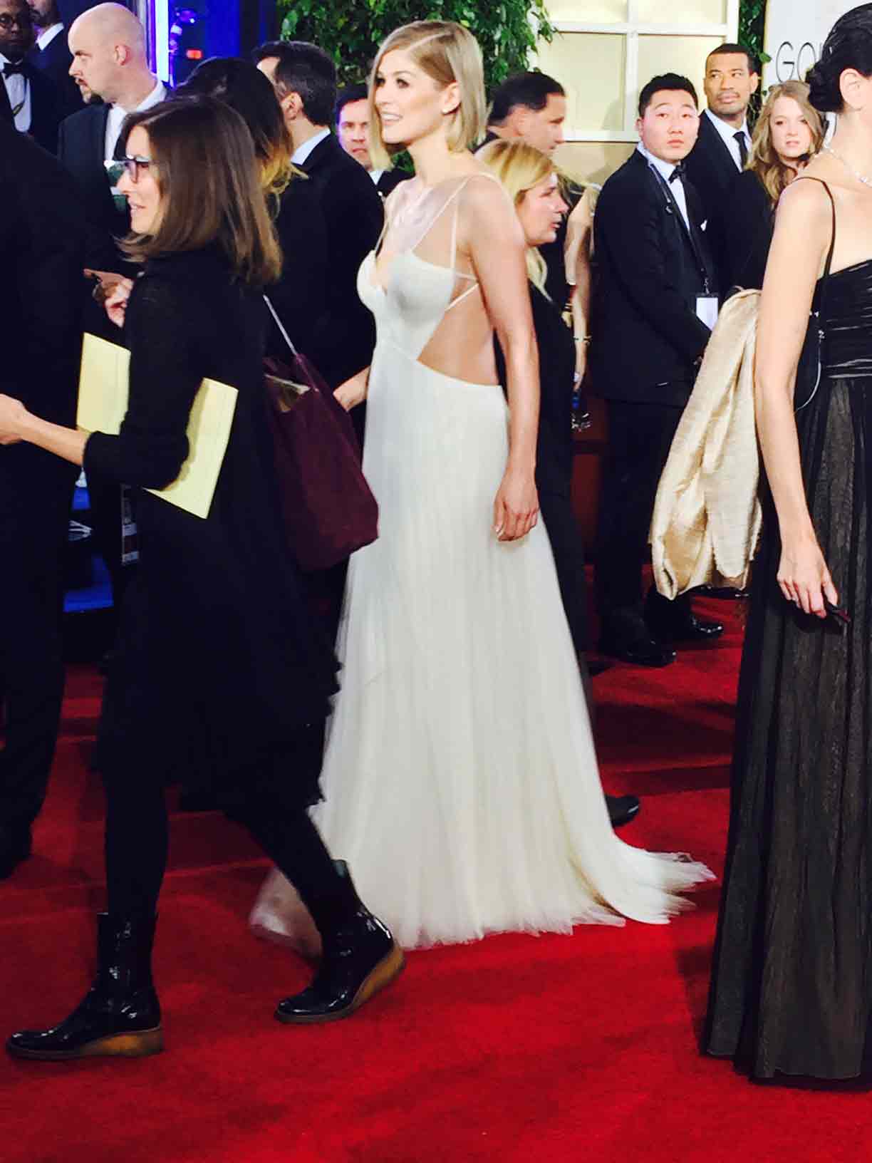 Rosamund Pike, who was nominated last year for Gone Girl, arriving on the red carpet.