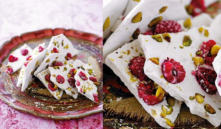 Sugar-free Coconut Bark With Rosewater Pistachios and Raspberries