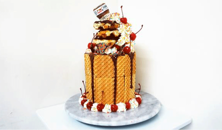 Nutella Ice Cream Sundae Cake