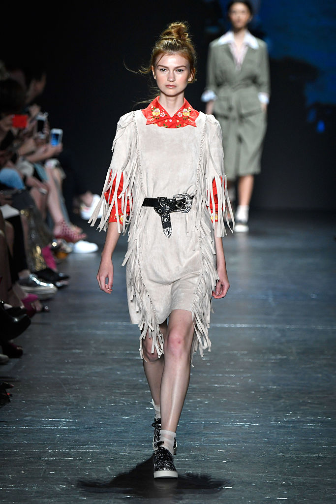 Models sashay their way down the runway in Vivienne Tams new age cowgirl getups