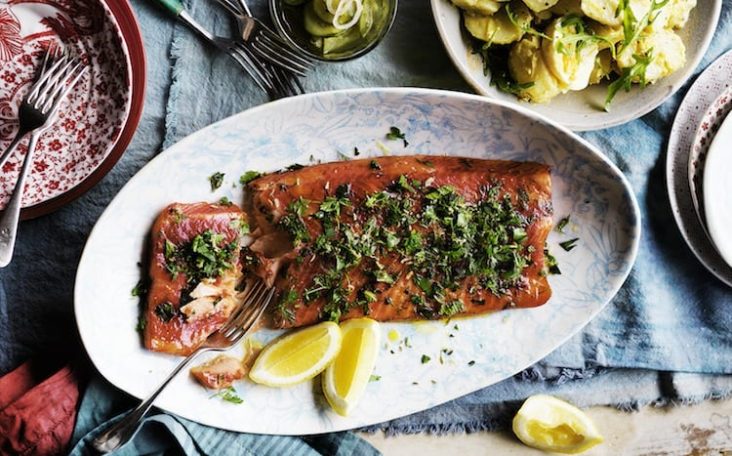 GIN-CURED OCEAN TROUT WITH HERB CRUST