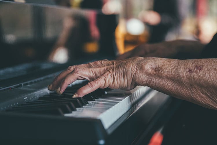 playing the piano