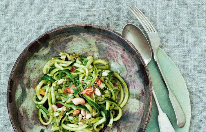 cucumber and zucchini noodle salad