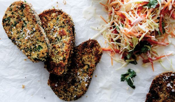 Eggplant Schnitzels With Buttermilk Slaw