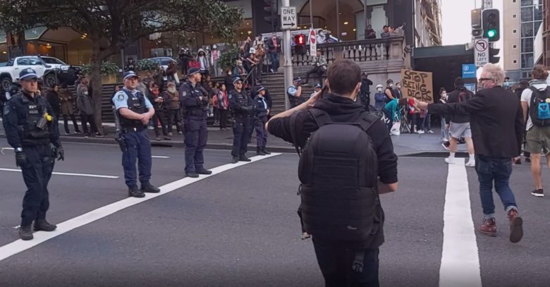 Police at BLM march