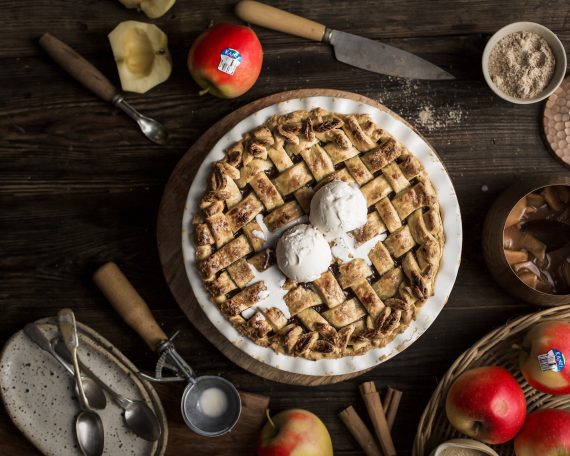 Deep dish caramel apple pie