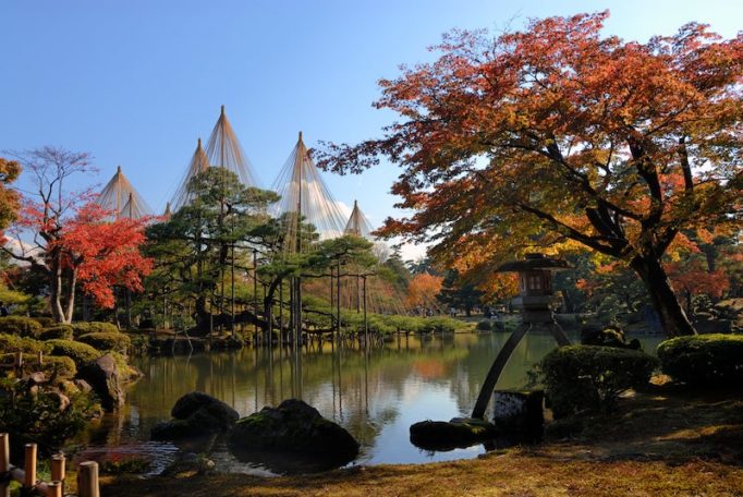 Kenrokuen Garden in autumn, Japan