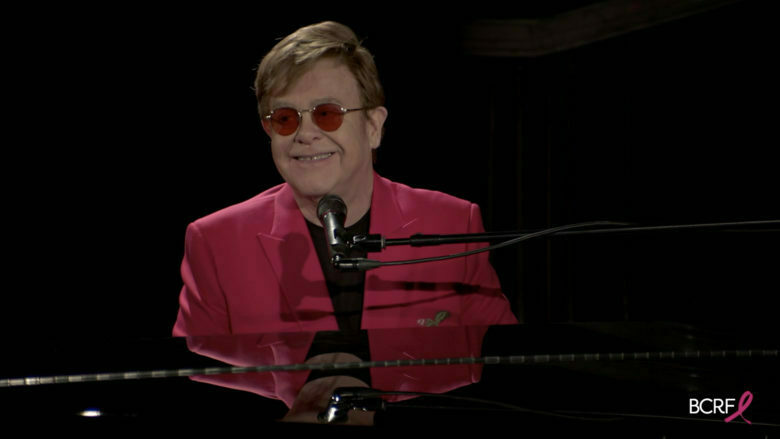 Elton John performs at Breast Cancer Research Foundation's Virtual Hot Pink Evening on May 20, 2021 in the US. (Photo by Jamie McCarthy/Getty Images for BCRF)