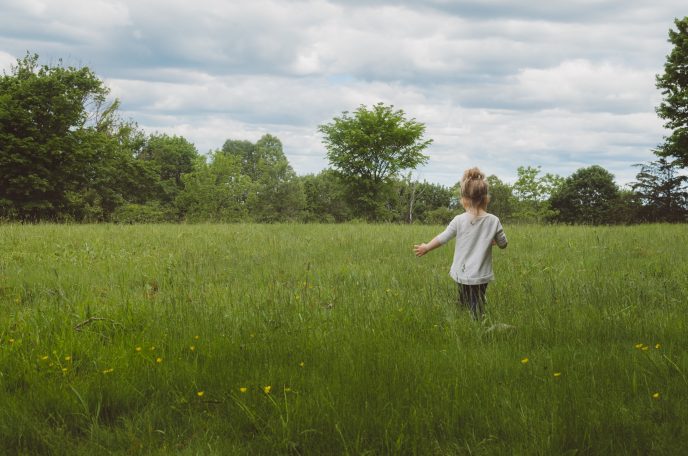 Little girl in a field