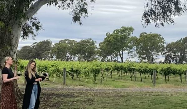 Two girls at the vineyards at Buller Wines