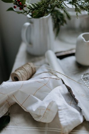 Tea towel and twine