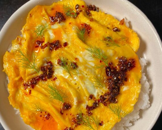 Silky Umami Eggs on Rice