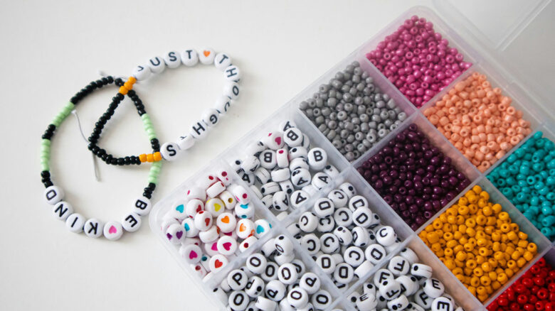 box of craft beads